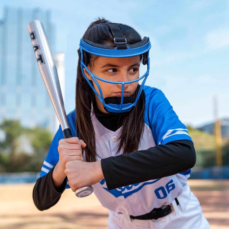 Dinictis Softball Face Mask, Lightweight, Comfortable, with Wide Field Vision, Durable and Safe Face Guards, Premium Protective Softball Fielder's Mask-Blue-Adult(L) - Image 5